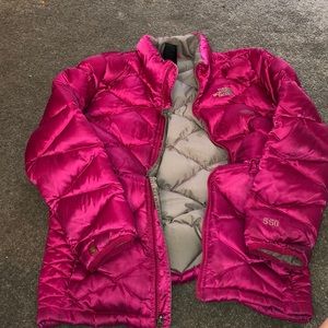 The North Face pink winter coat